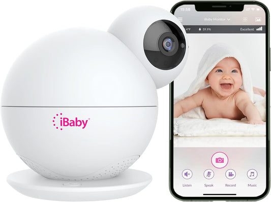 iBaby M8L WiFi Baby Monitor with Camera & Audio: Sleep Tracking, Motion Alerts, Wireless 360º Pan 110º Tilt, Temperature Sensor, 1080PFull HD Video, Night Vision, Support Multi-User on Smartphone APP