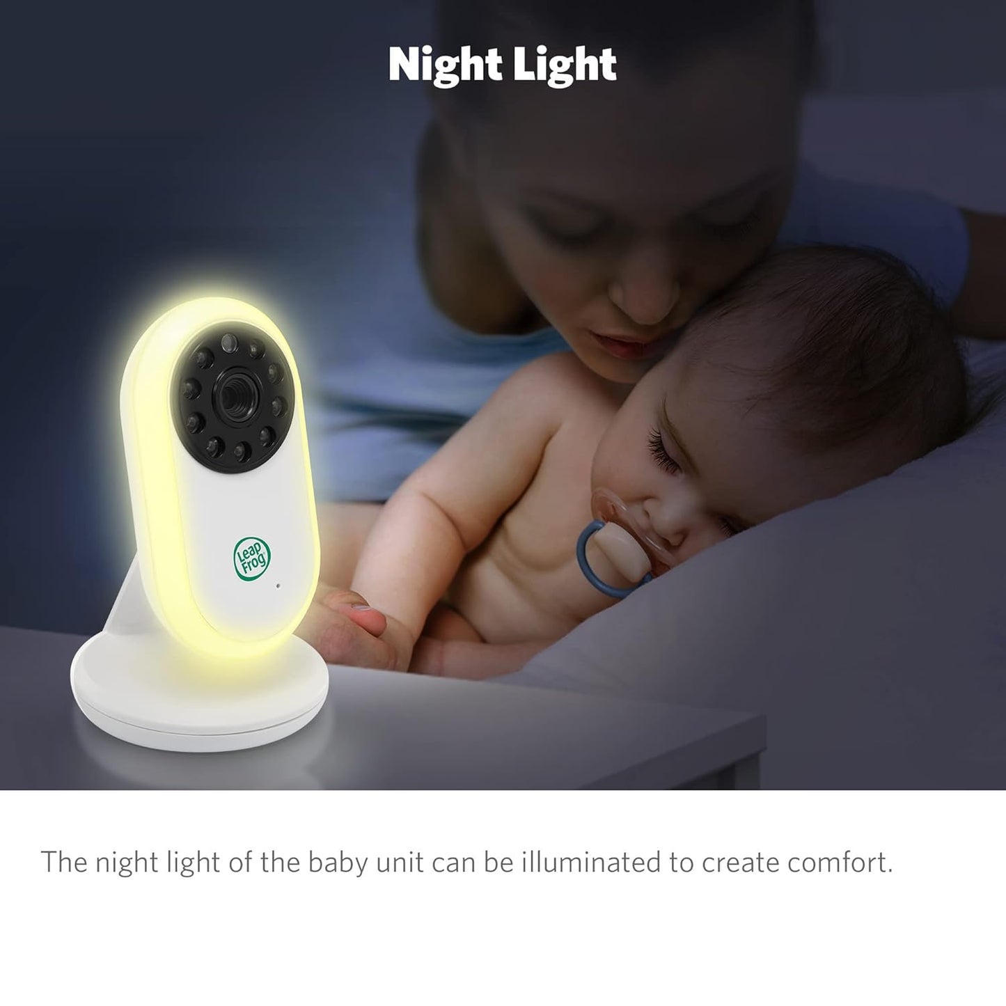 LeapFrog LF2423 Baby Monitor, 2.8” Screen Video Monitor with Camera, 2-Way Audio, 1000ft Range, Night Vision, Soothing Lullabies, Temperature Sensor, Secure Transmission No WiFi
