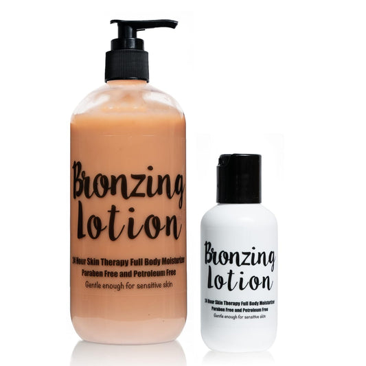The Lotion Company 24 Hour Skin Therapy Lotion, Bronzing Lotion;Full Body Moisturizer, w/ Aloe Vera, 16 oz bottle +2 oz travel size