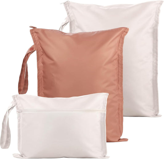 Wet Bag for Swimsuit - 2 Pack Waterproof Wet Dry Bag for Clothes - Baby Diaper Bag - Travel Laundry Daycare Bags - Baby Beach Essentials - Bogg Bag Accessories