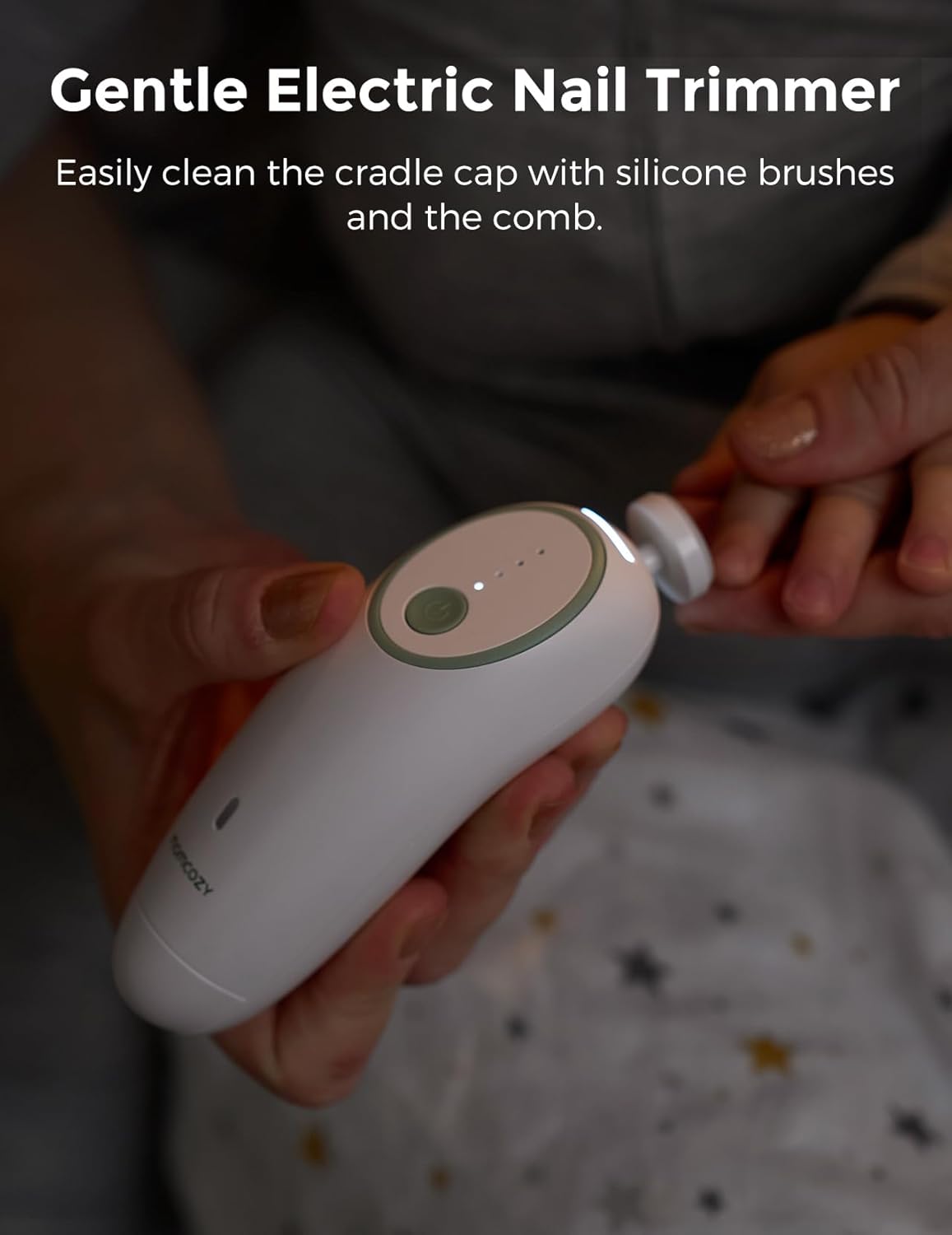 Momcozy Glow Baby Kit, Baby Shower & Registry Essential Kit for Grooming & Cleansing Care, Includes Electric Nail File, Teether, Bath Brush, Cradle Cap Brush,Comb, Finger Toothbrush,Newborn Must-Have