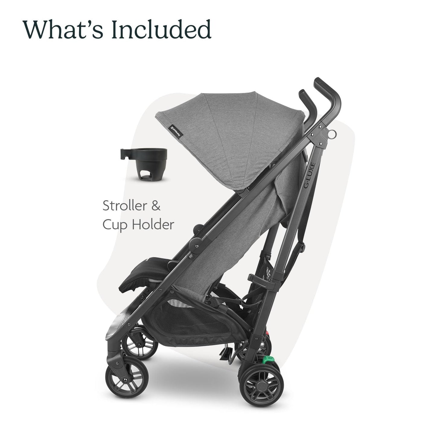 UPPAbaby G-Luxe Umbrella Stroller/Lightweight Design for Easy Travel/One-Step Fold + Recline/XL Basket + Canopy/Cup Holder Included/Greyson (Charcoal Mélange/Carbon Frame)