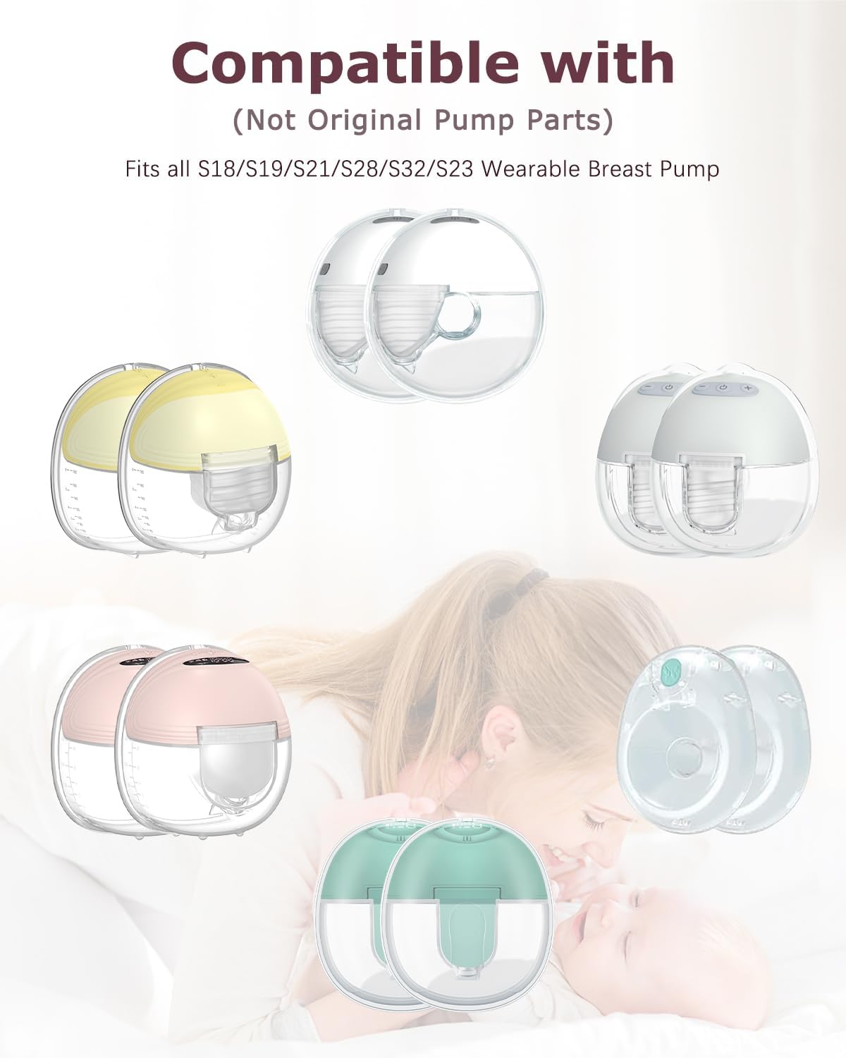 Wearable Breast Pump Accessories Replacement Parts Duckbill Valve Compatible with Mommed S18 S21, Lansinoh Discreet Duo Nuliie S32 Series Breast Pump
