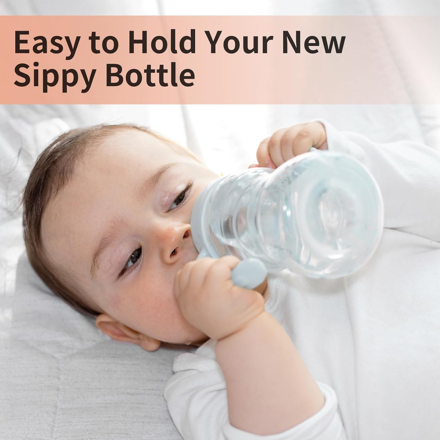 Straw Cup Conversion Kit Compatible with Philips Avent Natural Baby Bottle, Straw Transition Kit from Bottles, 4 Straw Top Nipples, 2 Weighted Straw Attachments, 2 Handles and 2 Cleaning Brushes