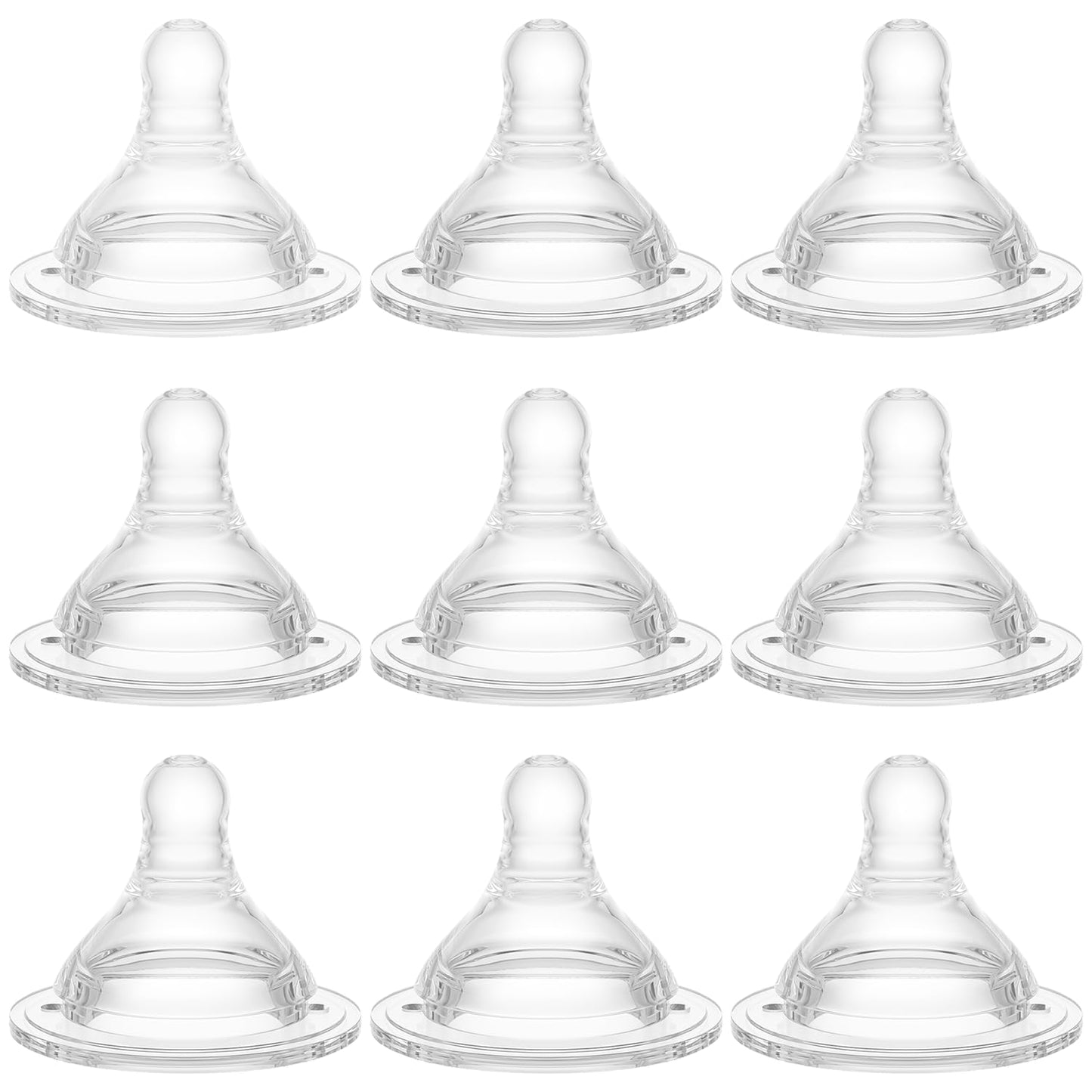 Bottle Nipples Slow Flow Nipple Level 1, 0m+, Compatible with Wide-Neck Baby Bottle, 9 Count