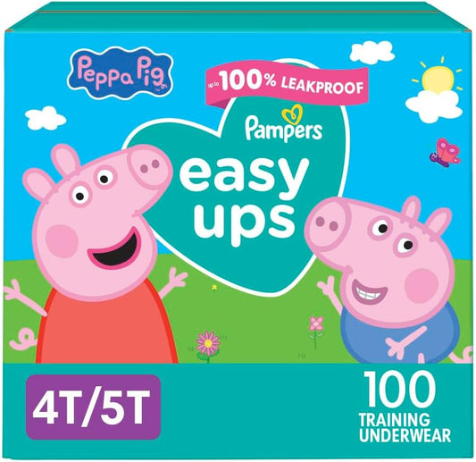 Pampers Training Pants - Easy Ups Girls & Boys - Size 4T-5T, 100 Count, Peppa Pig Potty Underwear (Packaging May Vary)
