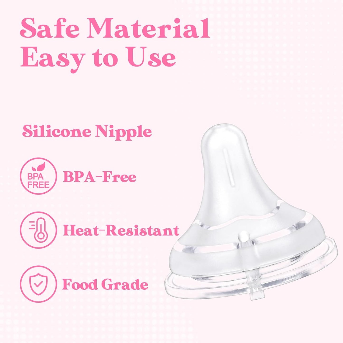 LittleForBig Silicone Soft Touch Adult Bottle Nipples Replacement Teat Compatible with LittleForBig Bottles - Textured Surface 3-Pack