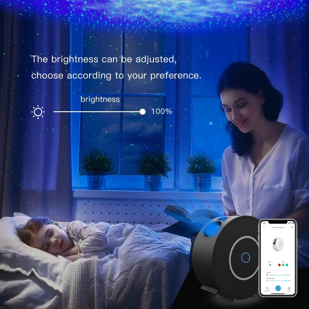 Star Projector Lights, Galaxy Projector for Bedroom, Smart APP & Voice Control Galaxy Lamp,Ceiling Night Light Compatible with Alexa & Google Home,Room Decor for Kids Adults-Black