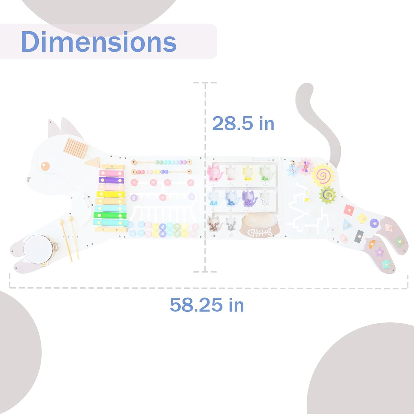 Cat Activity Wall Busy Board Panels, Toddler Learning Activity Center, Montessori Sensory Activity Board, Educational Toys for Children’s Playroom & Daycare