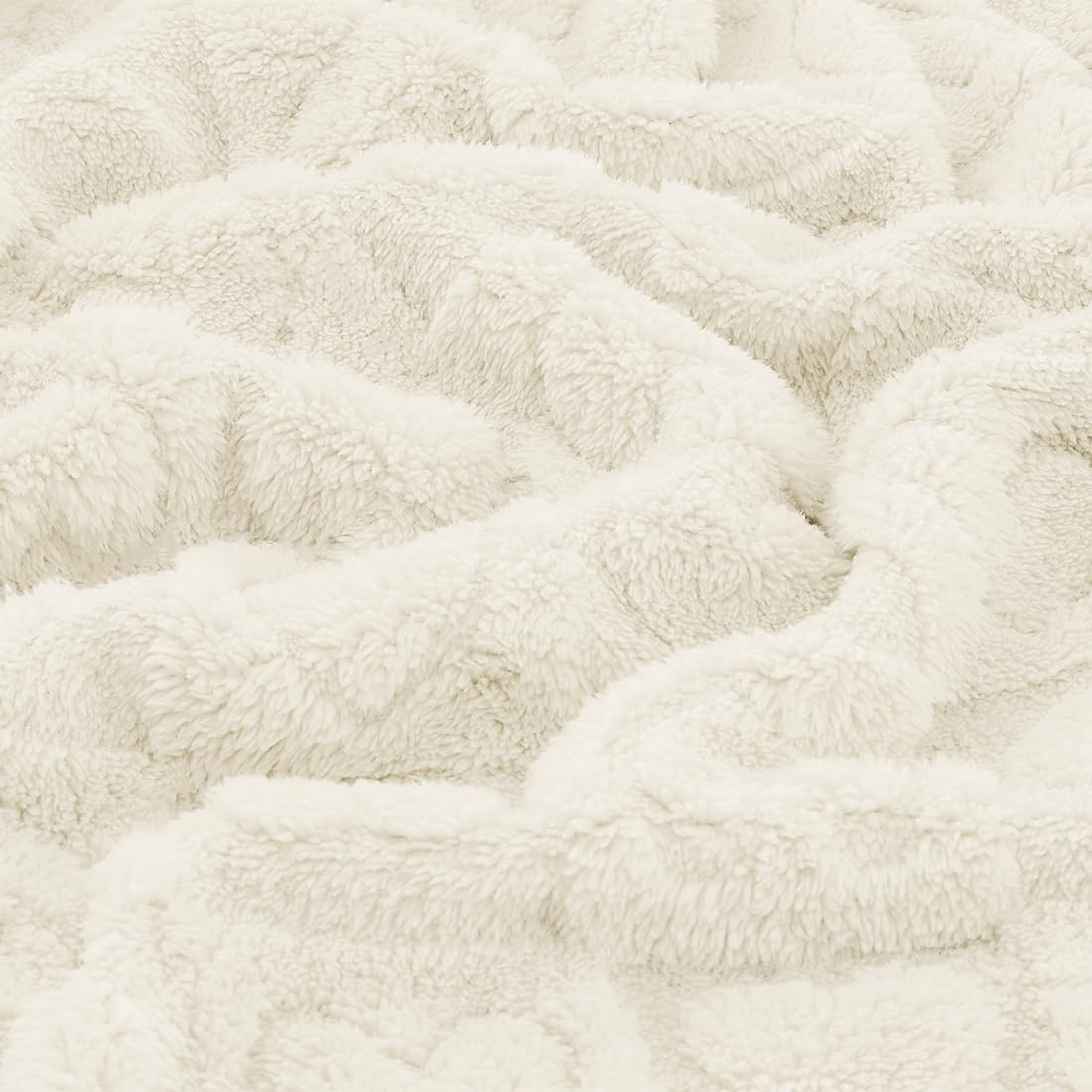 CREVENT 30"X40" Cozy Soft Warm Sherpa Baby Blanket for Girls Boys, Newborn Essentials for Infant, Baby Shower Receiving Gift - White Heart 75X100cm