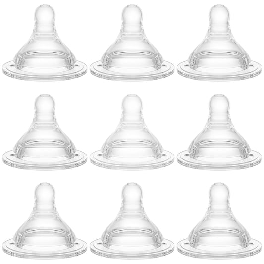 Bottle Nipples Ideal for Thicker Liquid Nipple Level 5, 9m+, Compatible with Wide-Neck Baby Bottle, 9 Count