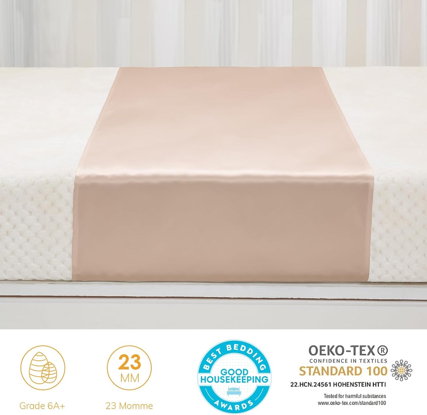 PROMEED 100% Mulberry Silk Bassinet Sheet for Baby Hair Loss and Bald Spot, Oeko-TEX Certified 23 Momme Silk Farm Animal Nursery Bedding for Bassinets/Cradles/Cots/Cribs (Farm Animals)