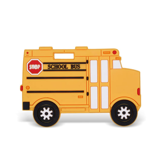 Baby Silicone Teether,Sensory Chew Toys,BPA Free Soft and Effective Infant Teething Pain Relief Toys,Freezer Safe,Food Grade Silicone,Best Shower Gift for Boys and Girls (School Bus)