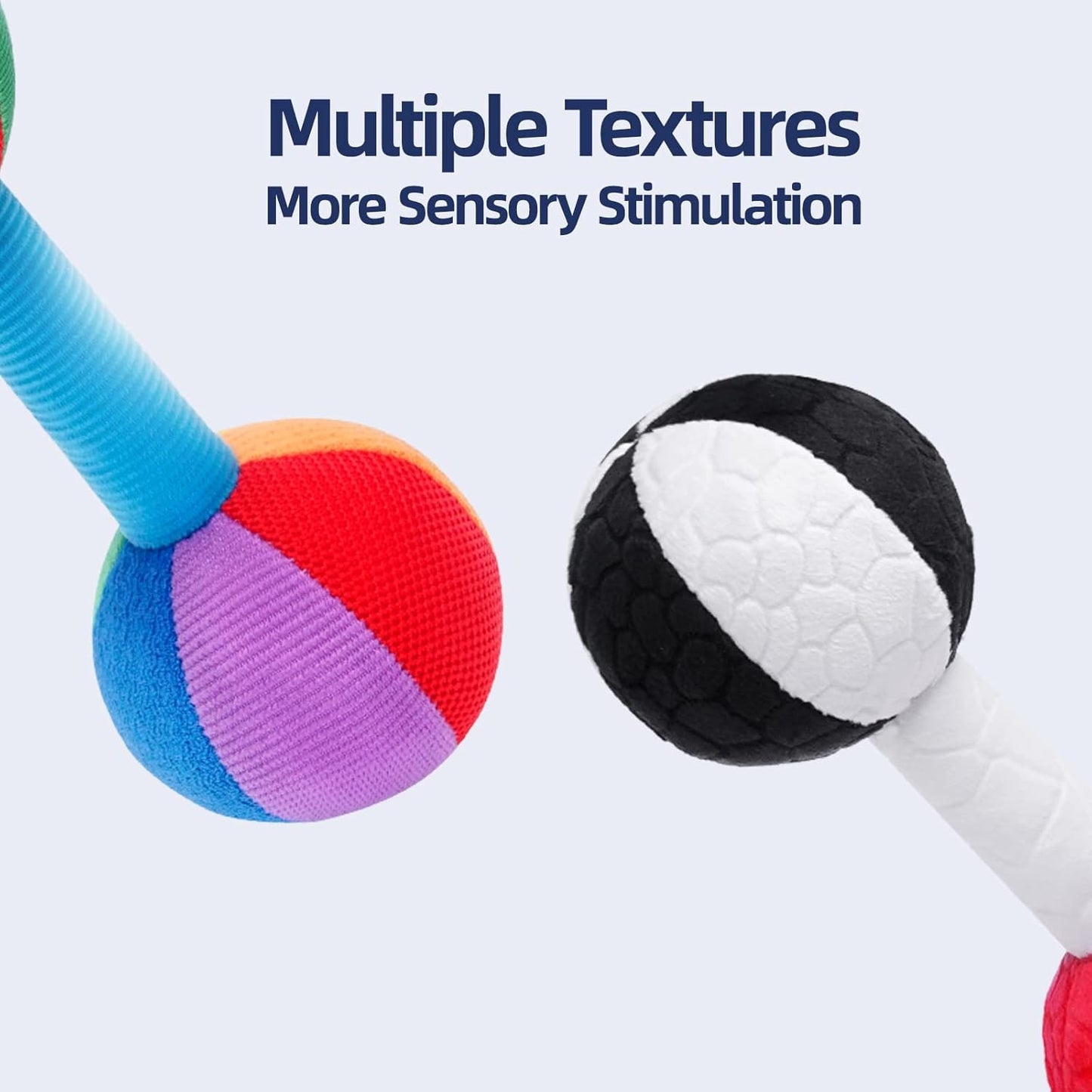 Jollybaby Soft Plush Baby Dumbbell Rattle Toys, 0-3-6 Months Newborn, High Contrast Black & White Sensory Rattles Weight Lifting Toy, Funny Baby Boy Girl Shower Gift