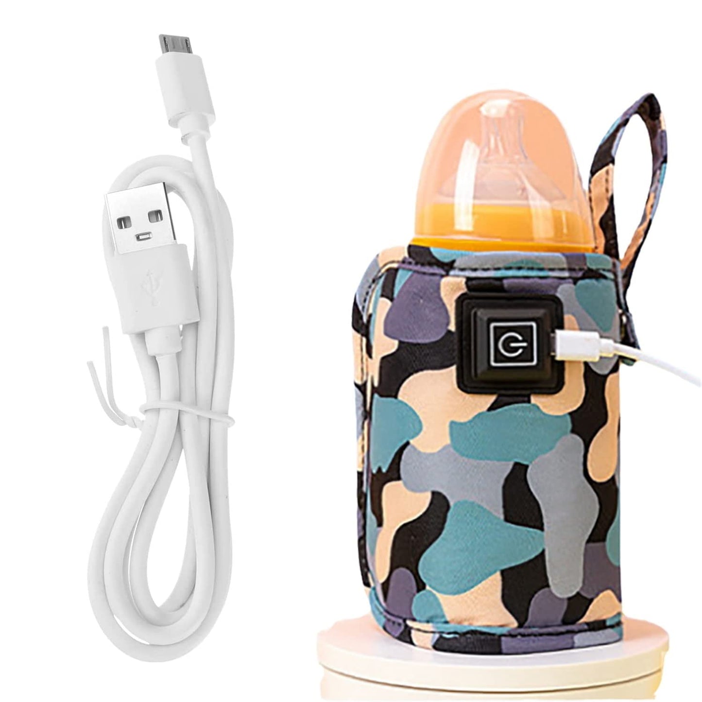 USB Milk Warmer Bag - 2023 New Fast Bottle Warmer for Travel, Portable Car Bottle Warmer for Travel, on The Go Bottle Warmer with USB Cables, Gentle Warmth Maintain Perfect Temperature (Black)