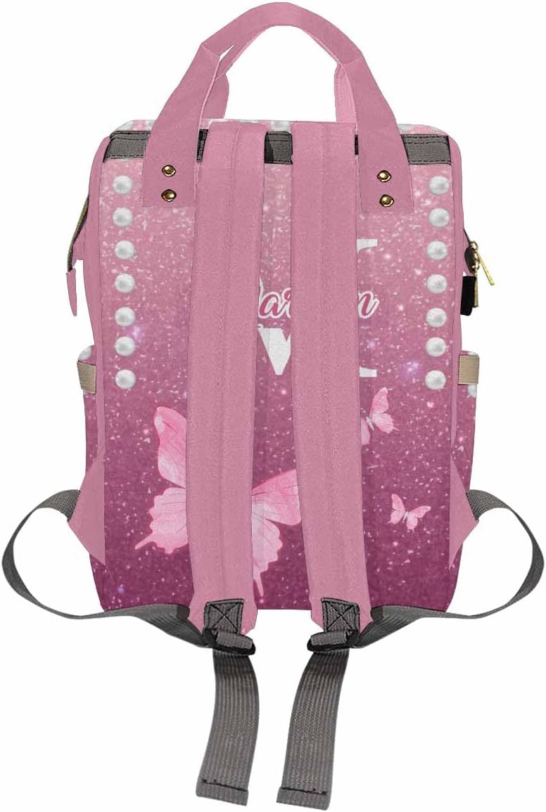 Customized Diaper Bag Multifunction Diaper Costume Personalized Diaper Bags For Baby Custom Baby Bag Personalized Back Pack Fashion, Colorful Butterfly
