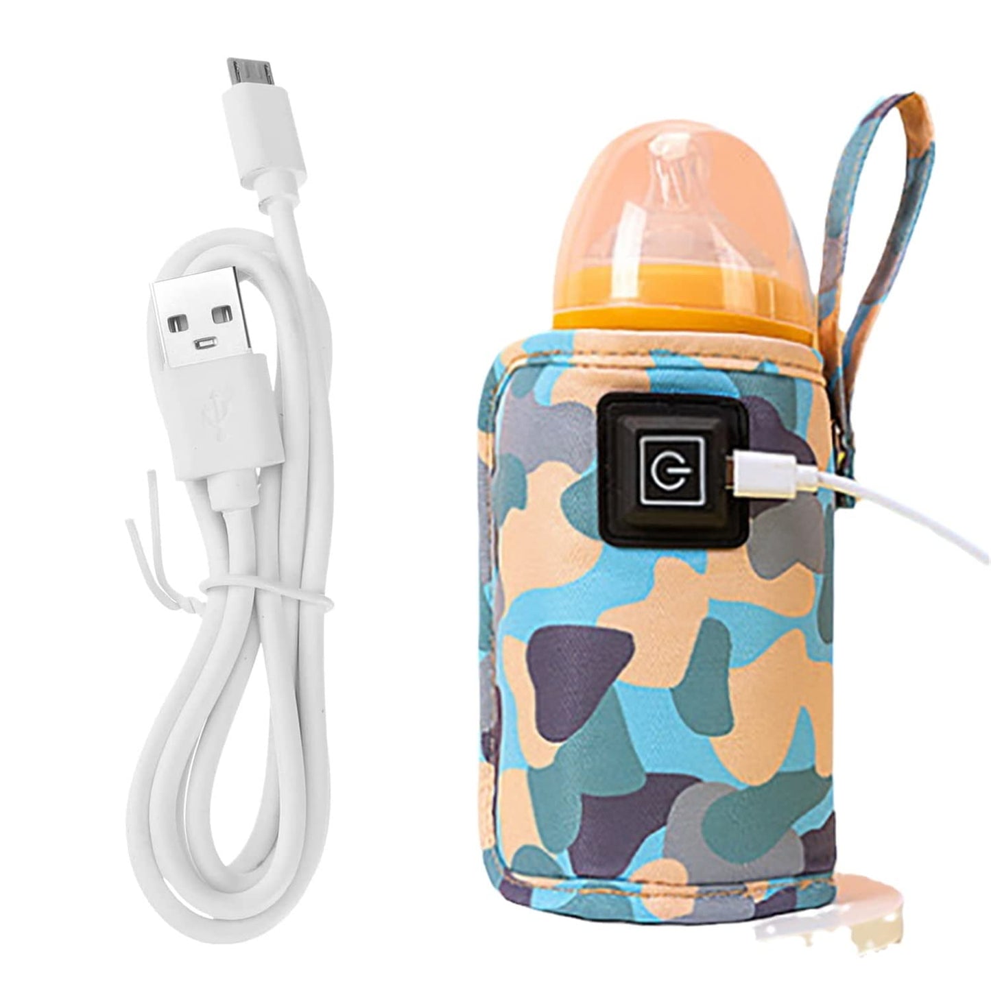 USB Milk Warmer Bag - 2023 New Fast Bottle Warmer for Travel, Portable Car Bottle Warmer for Travel, on The Go Bottle Warmer with USB Cables, Gentle Warmth Maintain Perfect Temperature (Blue)