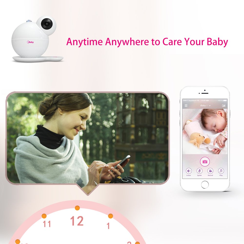 iBaby Smart WiFi Baby Monitor, 1080P Full HD Camera, Temperature and Humidity Sensors, Motion and Cry Alerts, Moonlight Projector, Remote Pan and Tilt with Smartphone App for Android and iOS