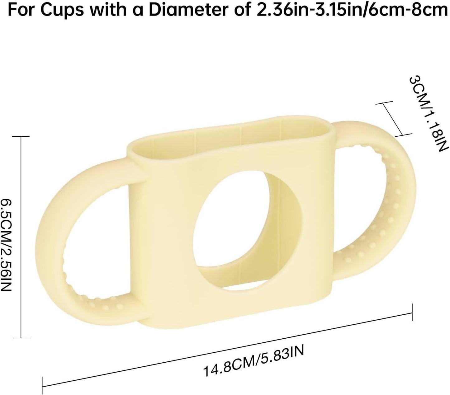 NiHome Tumbler Grip Compatible with 14oz Stanley Quencher, Fit for 12 15oz Zak Owala kids Cups Accessories Handle, Silicone Dual-Handle Tumbler Handles for Home Travel Outdoors Daily Use (2PCS,Cream)