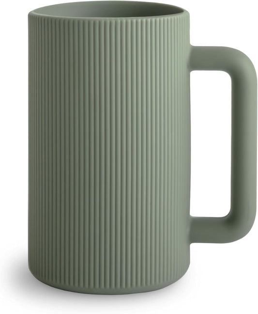 mushie Baby Bath Rinse Cup | 100% Food Grade Silicone | Shampoo & Body Washing Rinser Cup for Kids (Dried Thyme)