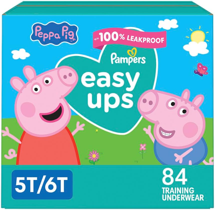 Pampers Training Pants - Easy Ups Girls & Boys - Size 5T-6T, 84 Count, Peppa Pig Potty Underwear (Packaging May Vary)