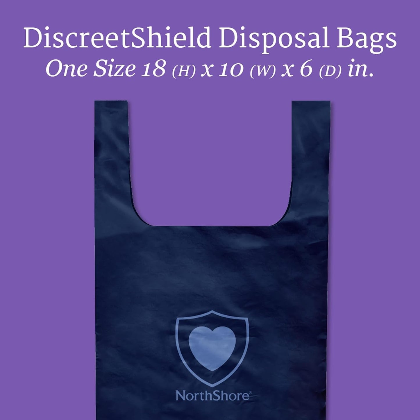 NorthShore DiscreetShield Disposal Bags, 150 Count (6 Packs of 25)