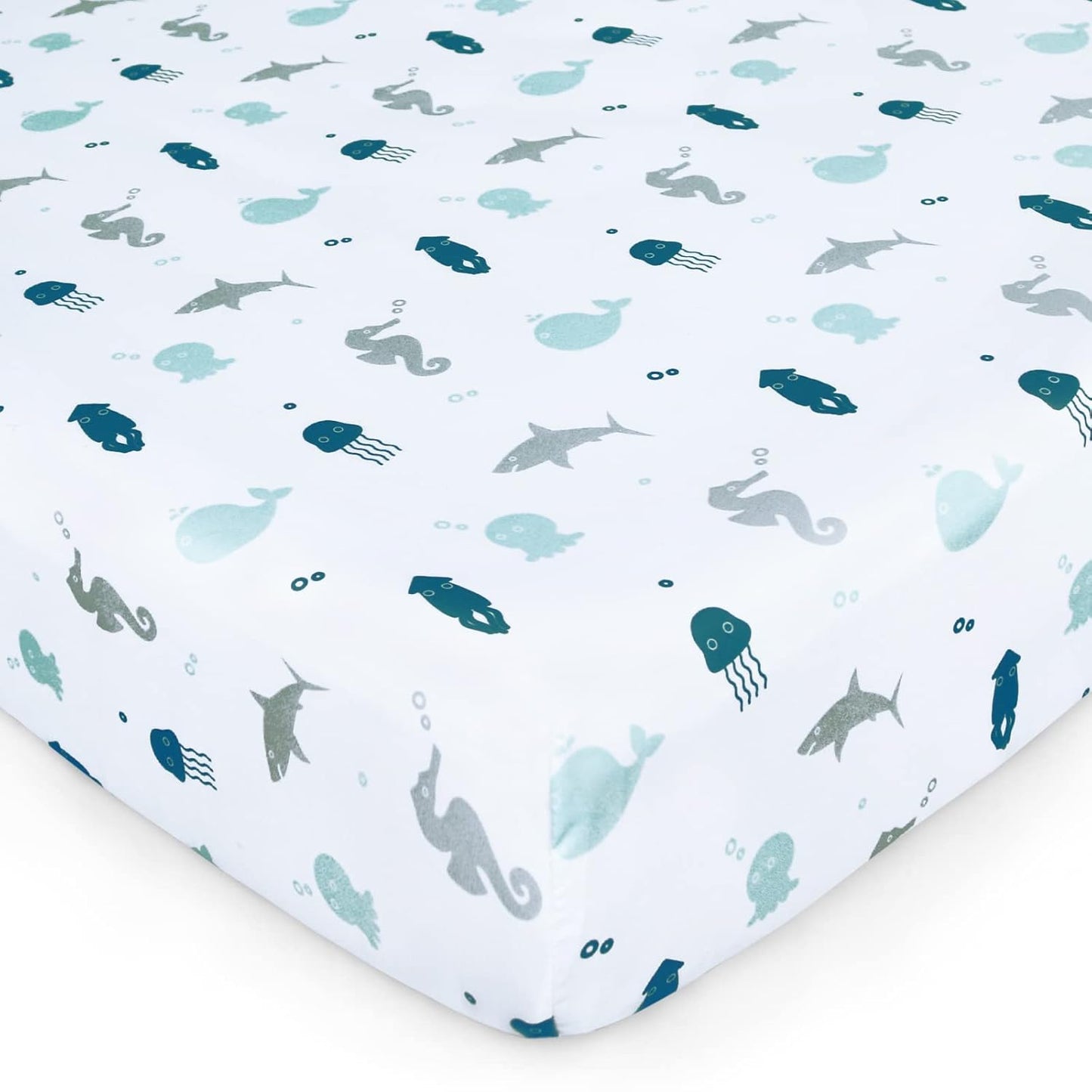 Crib Sheets for Boys or Girls 2-Pack, Fitted Crib Sheet 52'' x 28'' for Standard Crib & Toddler Mattres, Soft and Breathable Material, Baby Crib Sheets Neutral, Grey