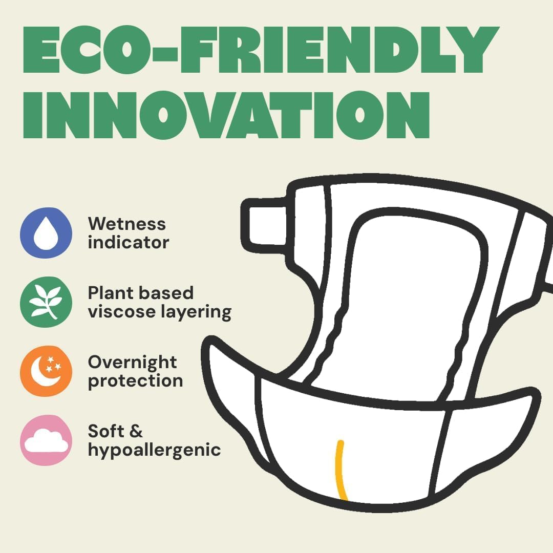 DYPER - Baby Diapers Premium Leak Protection Plant Based, Hypoallergenic Diaper for Day and Overnight Skin-Friendly Comfort | Soft Disposable Diapers (Size 5 (20 Diapers))