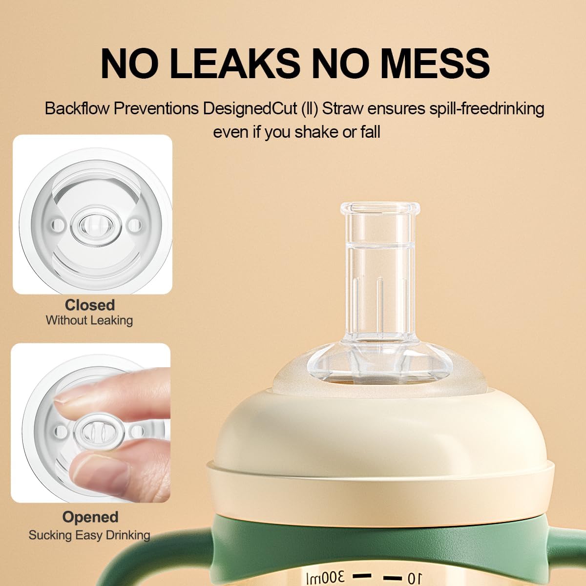 Sippy Cup, Weighted Straw Baby Trainer Cup, Toddler Drinks Water Bottle with Leakproof Spout for 6+, No Spill Learner Cup 240ml/8oz