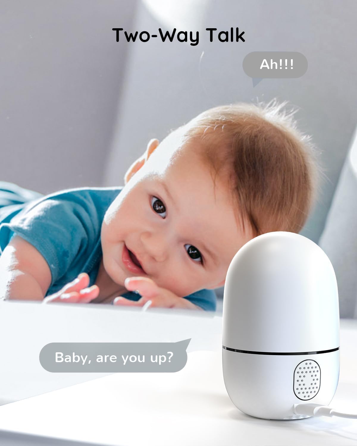 virtavo XD1 Indoor Security WiFi Camera, No Subscription Required, Dual-Lens 360° PTZ Baby Monitor & Pet Cam, Motion Tracking, 2-Way Audio, Night Vision, Cloud/SD Storage, Phone App, Plug-in Power