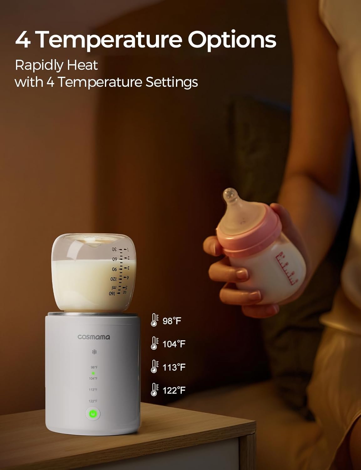 Portable Bottle Warmer for Travel, Comes with A Feeding Bottle,Warmer with Fast Heating, Safety Material Baby Bottle Warmer, Rechargeable Bottle Warmer for Breastmilk