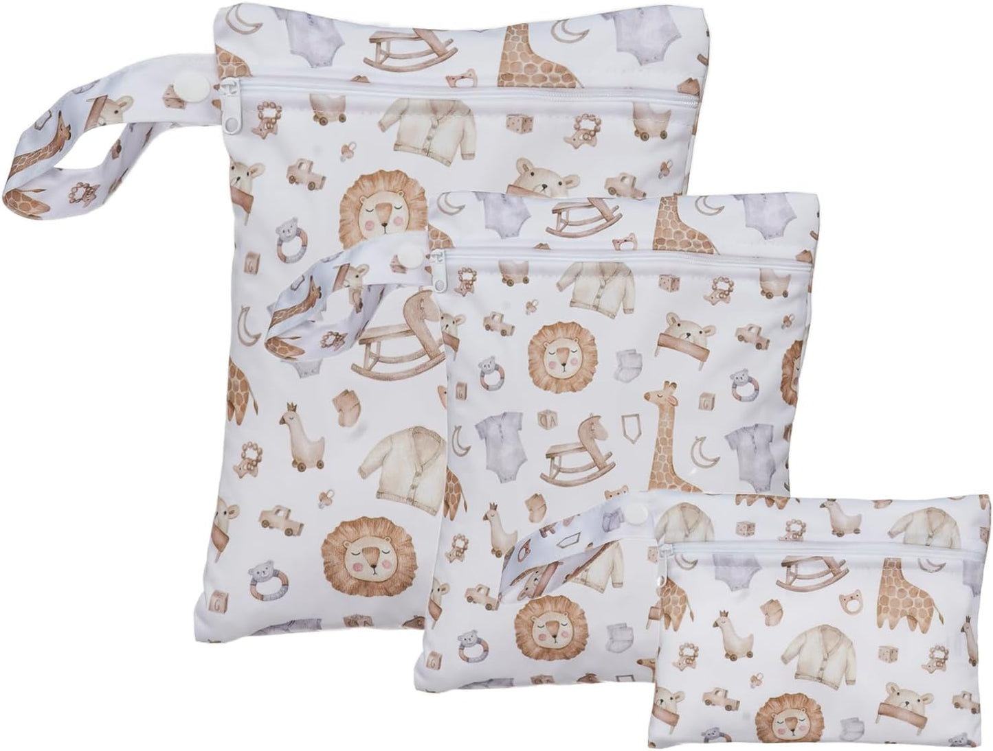 Happy Flute 3 Set Wet Bag Storage Bag Zipper Waterproof Washable Travel Bags, Beach, Pool, Gym Bag for Cloth Diaper, Swimsuits & Wet Clothes(EF545)