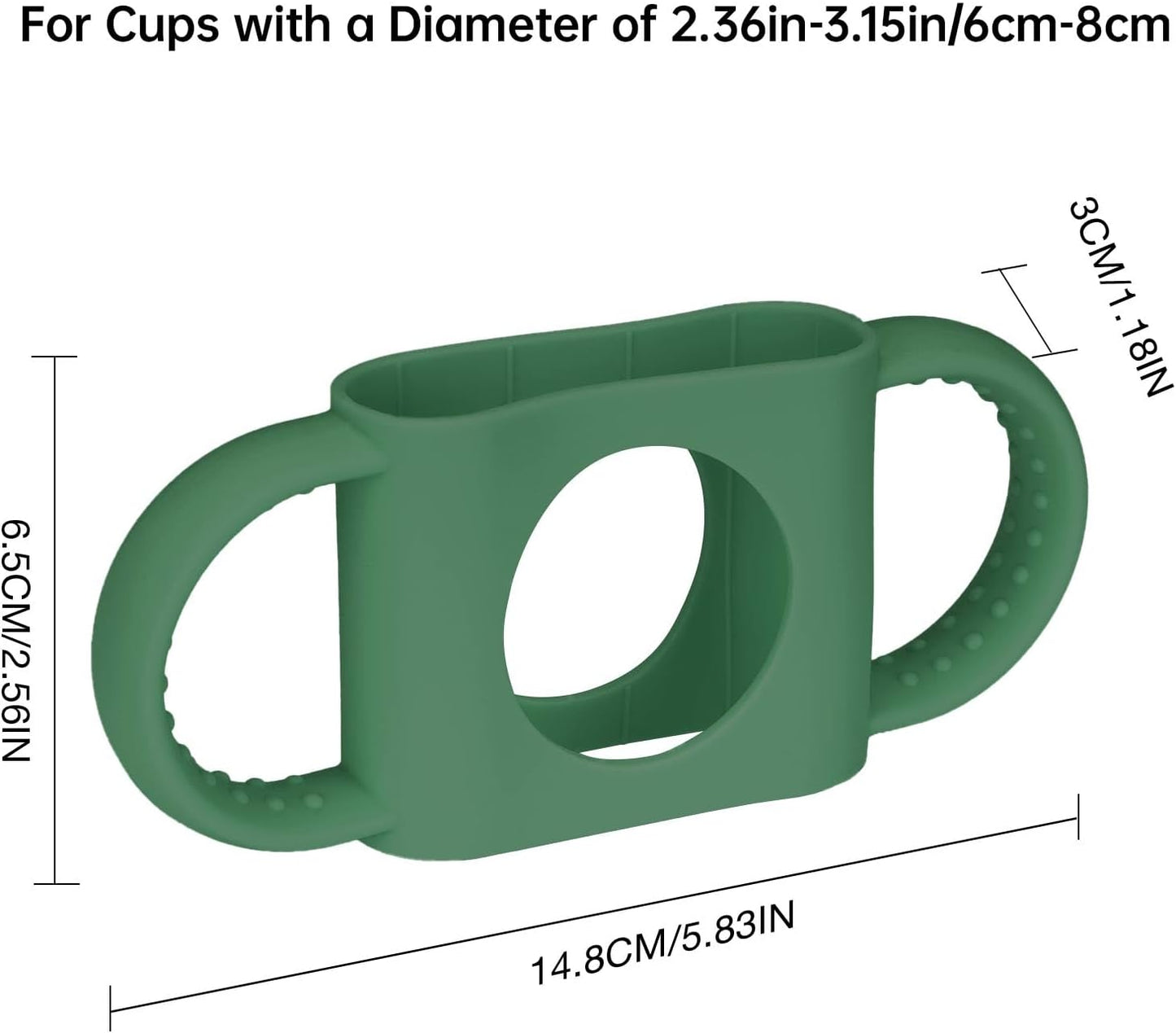 NiHome Tumbler Grip Compatible with 14oz Stanley Quencher, Fit for 12 15oz Zak Owala kids Cups Accessories Handle, Silicone Dual-Handle Tumbler Handles for Home Travel Outdoors Daily Use (2PCS,Green)