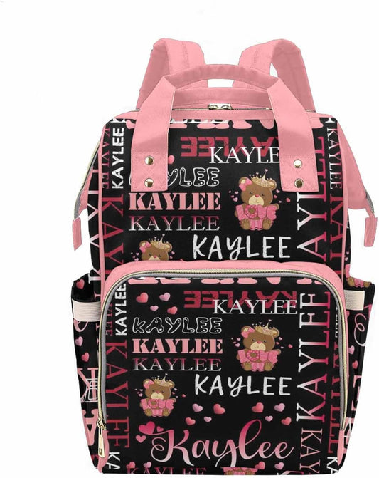 Customize Diaper Bag Travel Bag Custom Backpack With Name with Adjustable Shoulder Straps Personalized Back Pack Large Capacity