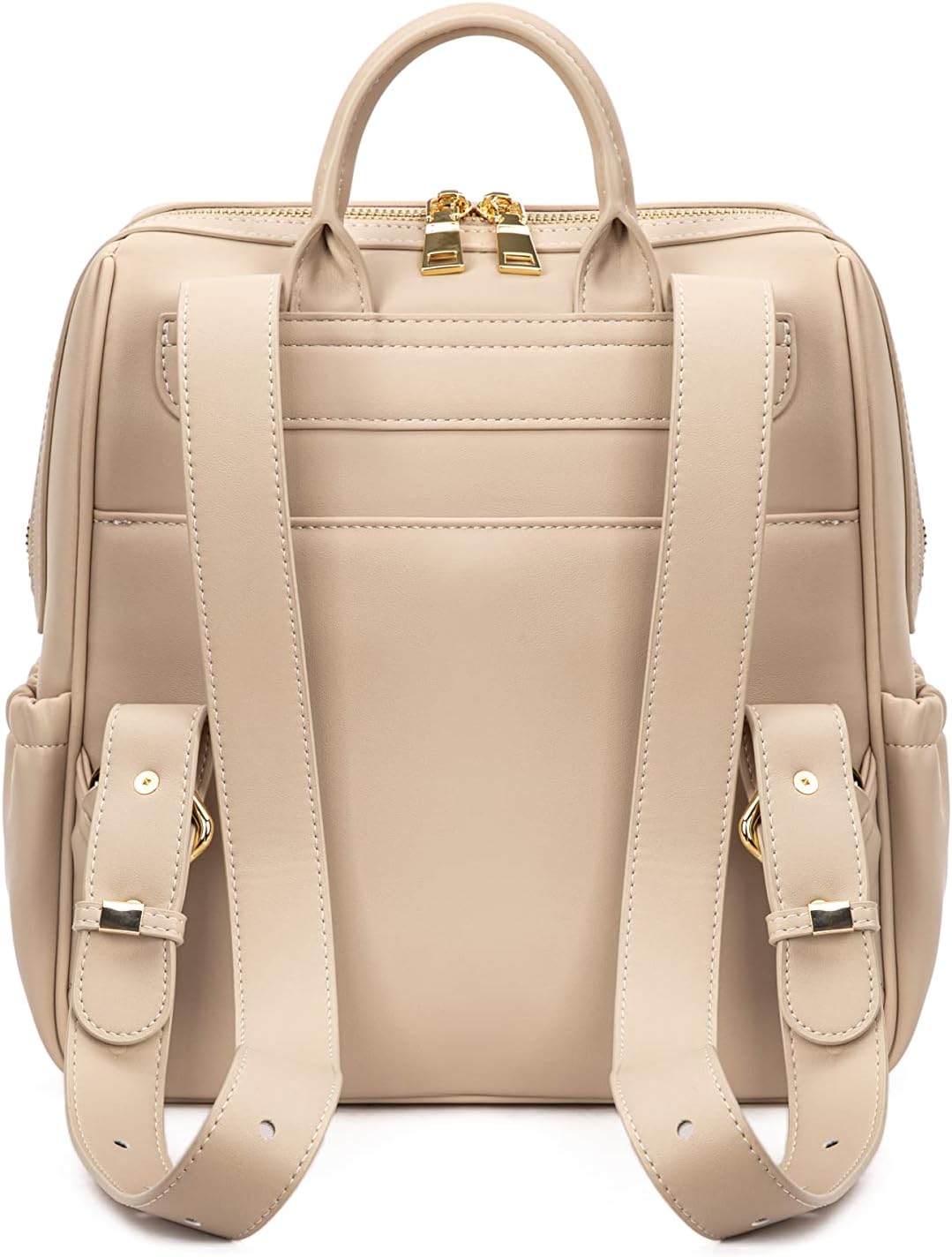 YUUMA Mini Diaper Bag Backpack-Minimalist bag With Premium Vegan Leather Material With 7 Interior and 5 External Pockets (Ivory)