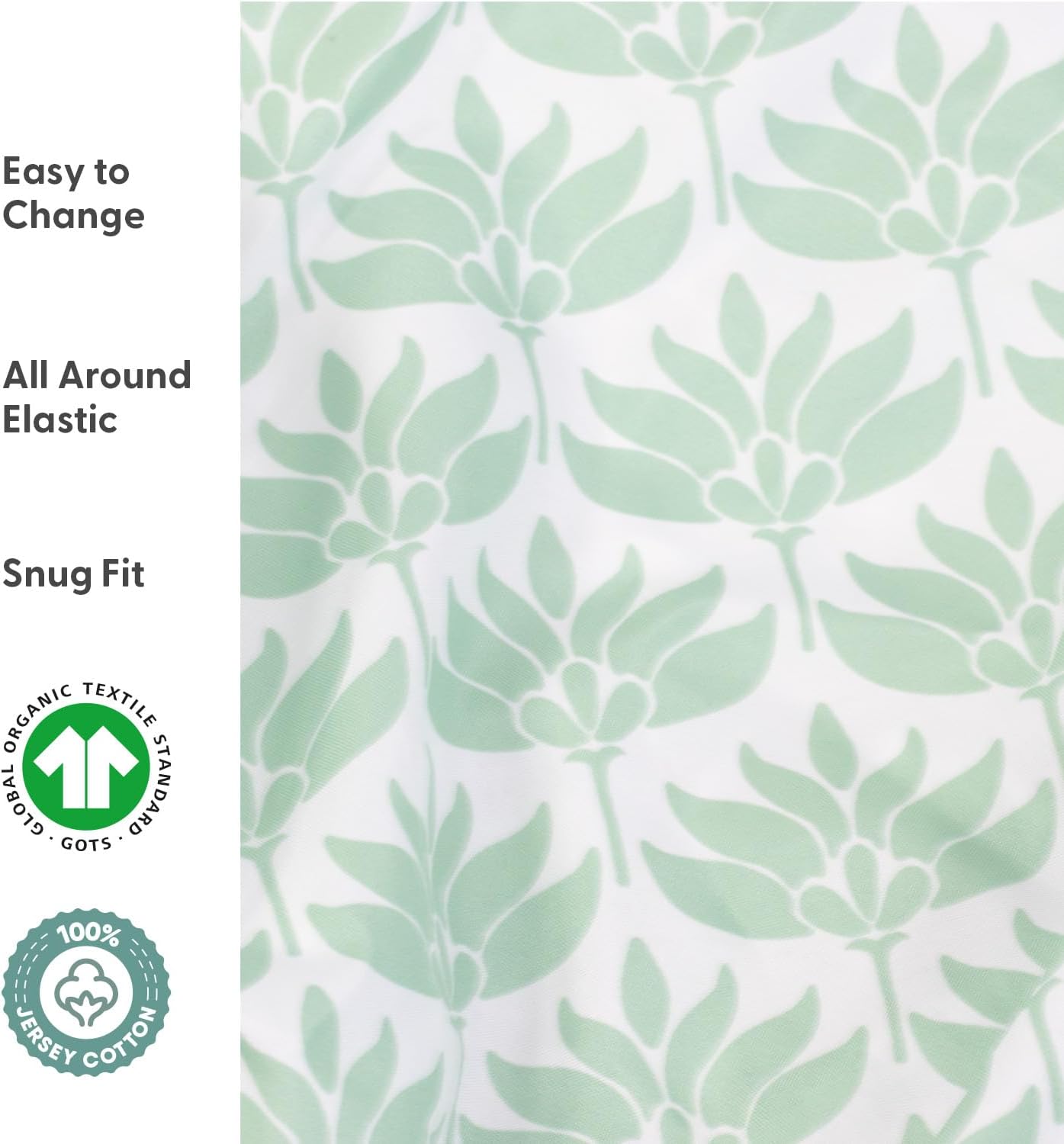 The Peanutshell Baby Bassinet Sheets 4-Pack for Girl - Soft, Oval & Fitted Baby Girls Sheet, Rectangle, Fitted Covers for Crib, Halo Bassinet Mattress - Botanical Garden