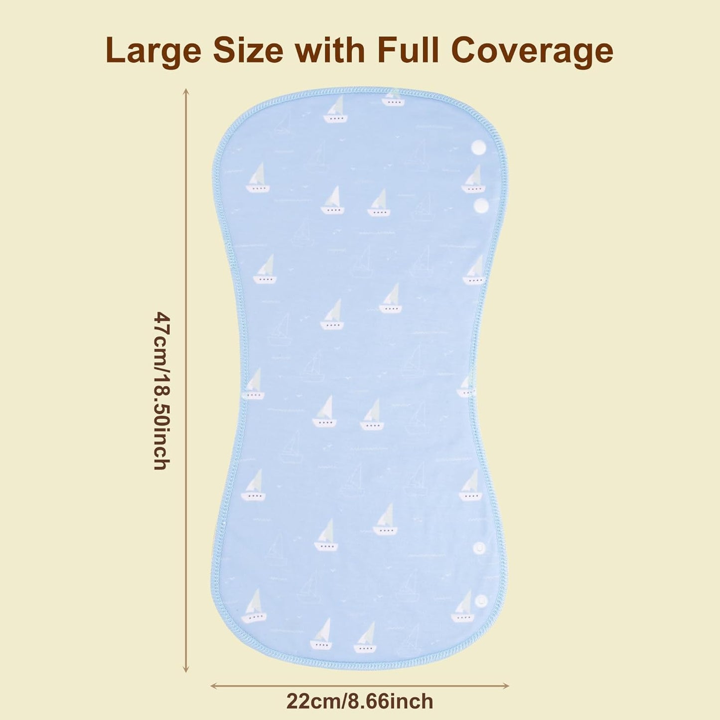 2-in-1 Burp Cloths and Baby Bibs - 6 Pack Large Super Absorbent Soft Cotton Burping Cloths for Spit Up, 3 Layers Thick Baby Burp Rags for Girls & Boys