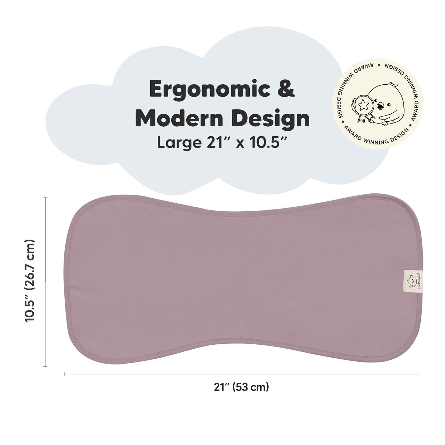 Organic Burp Cloths Baby Boy & Girl - 5-Pack Super Absorbent Cotton Burping Cloths for Babies, Soft & Plush Newborn Spit Up Rags, Infant Towels for Milk Spit Up, Unisex, Large 21" x 10" (Mauve)