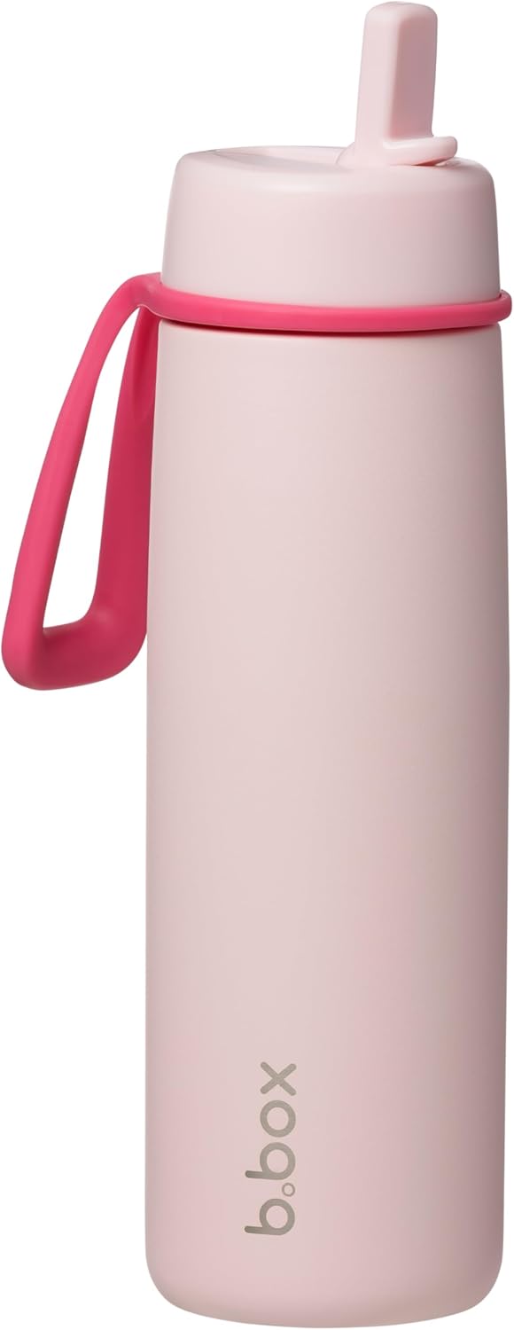 b.box Triple Insulated 23oz Water Bottle w/Stainless Steel Straw. 44 Hours Cold. Leak Proof Tumbler with Lid and Straw for Travel, Gym & School. BPA Free Sports Water Bottles.