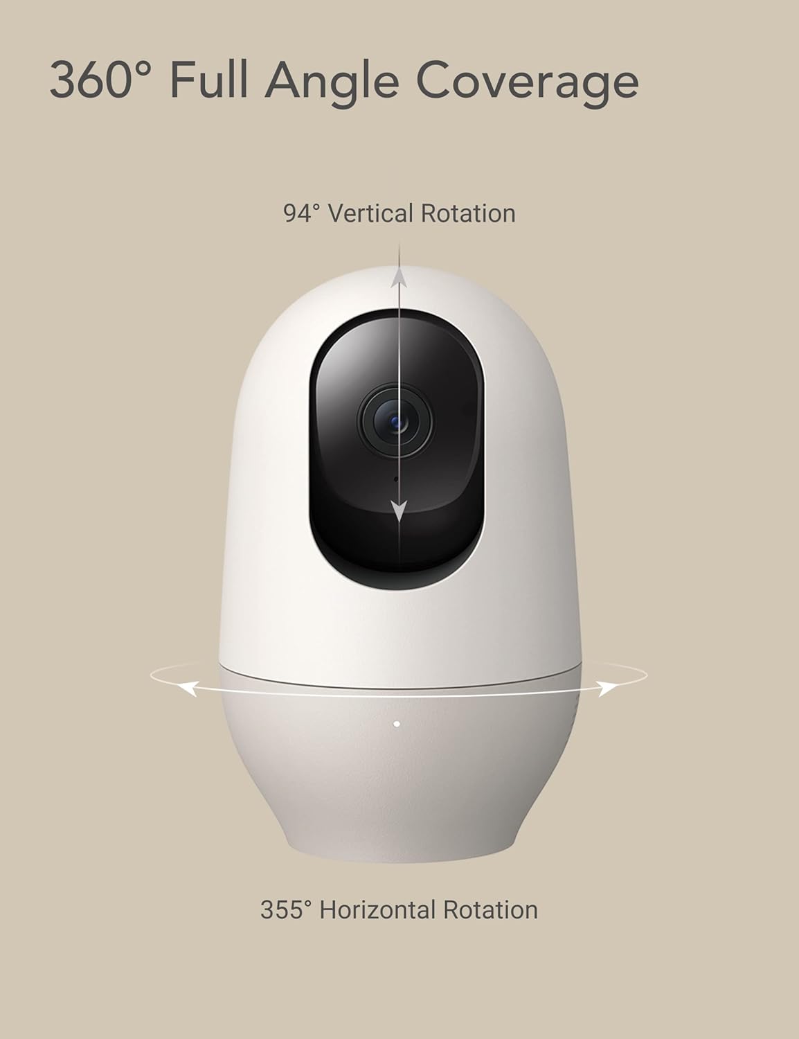 nooie 2K Smart Baby Monitor with 5G/2.4G, 360° Pan & Tilt, WiFi Baby Camera with AI Motion Tracking & Night Vision, Two Way Audio & Sound Detection, Compatible with Alexa and Google, SD Card Included