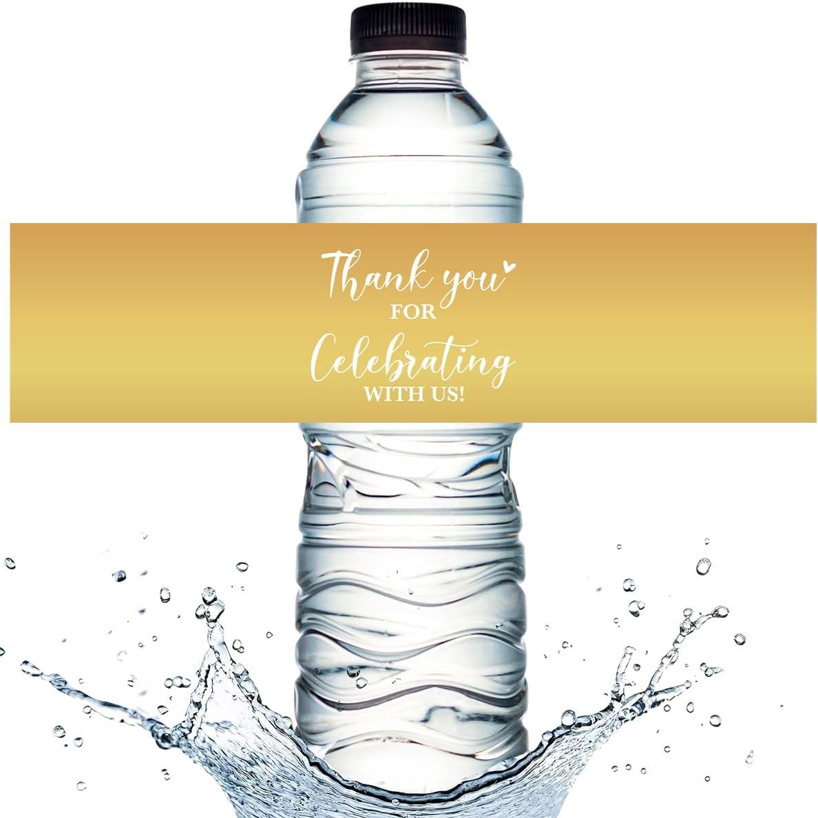 100PCS Wedding Water Bottle Labels Waterproof Greenery Floral Wraps Sticker for Water Bottle Baby Shower Bottle Label for Bridal Shower Party Welcome（Glod）