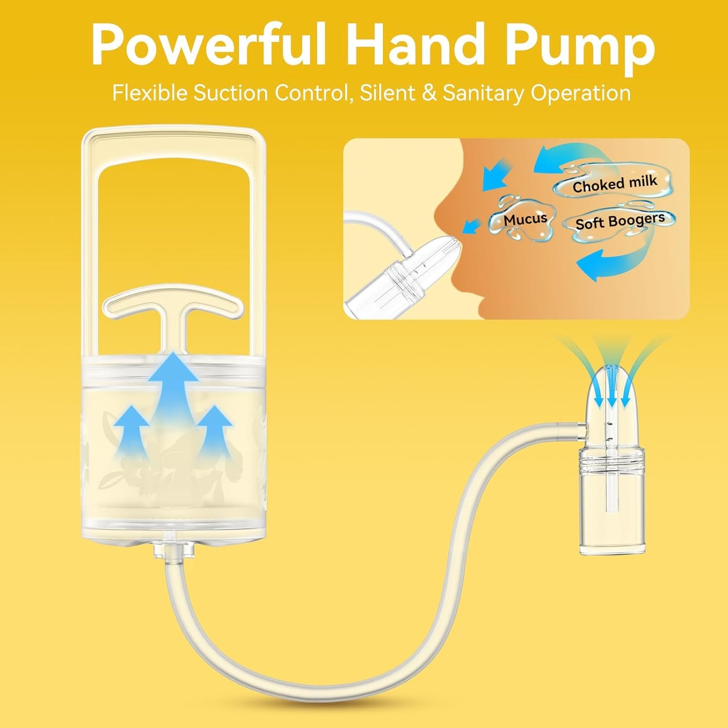 Nasal Aspirator for Baby and Toddler Nose Clearing with Hand Pump and Non-Invasive Tip for Quick, Quiet Suction, Co-Branded with CHIBOJI