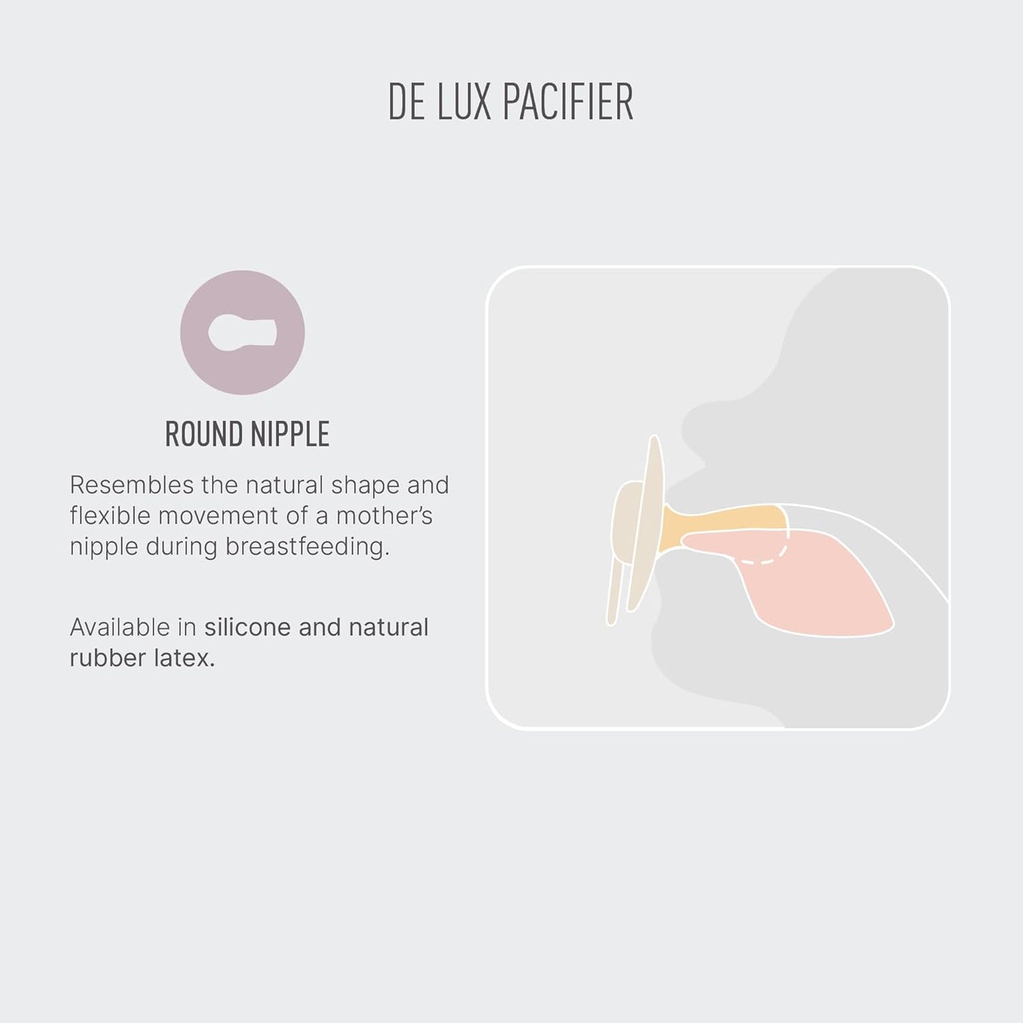 BIBS De Lux Baby Pacifier 2-Pack | Made in Denmark | BPA Free Dummy Soother, Round Nipple. Silicone, OneSize (0-36 Months), Ivory/Baby Pink