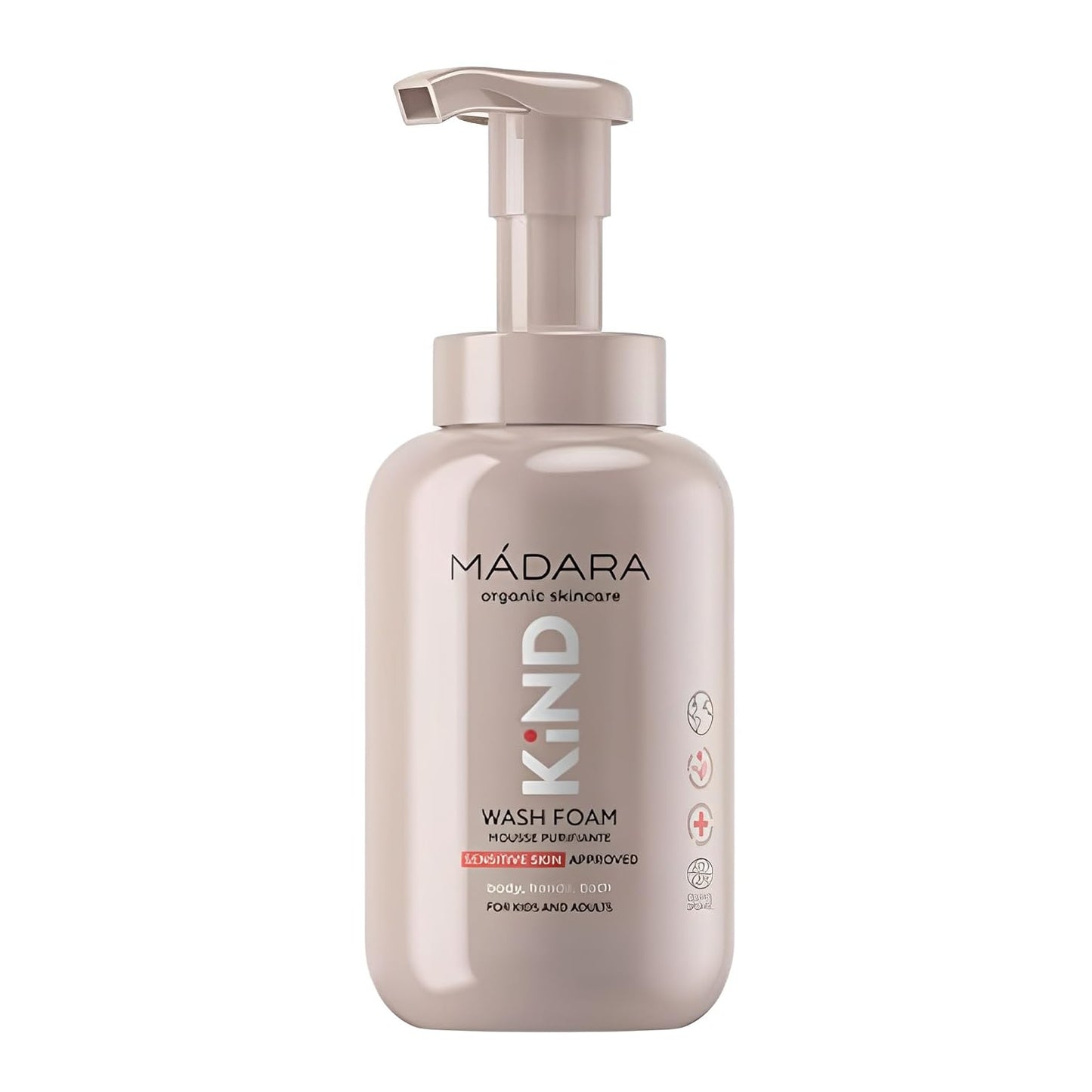 MÁDARA Organic Skincare | KIND Body Wash Foam, 300ml – Organic Certified Baby Bath Wash Cleanser, Gentle Enough For The Whole Family, Sensitive Skin-approved, Soap-free Formula, Ecocert Certified