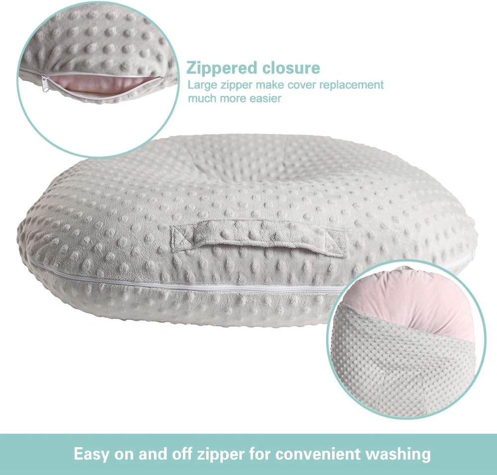 OWLOWLA Newborn Lounger Cover,Minky Removable Slipcover Fits Newborn Lounger for Baby Boy Girl(Silver Gray)