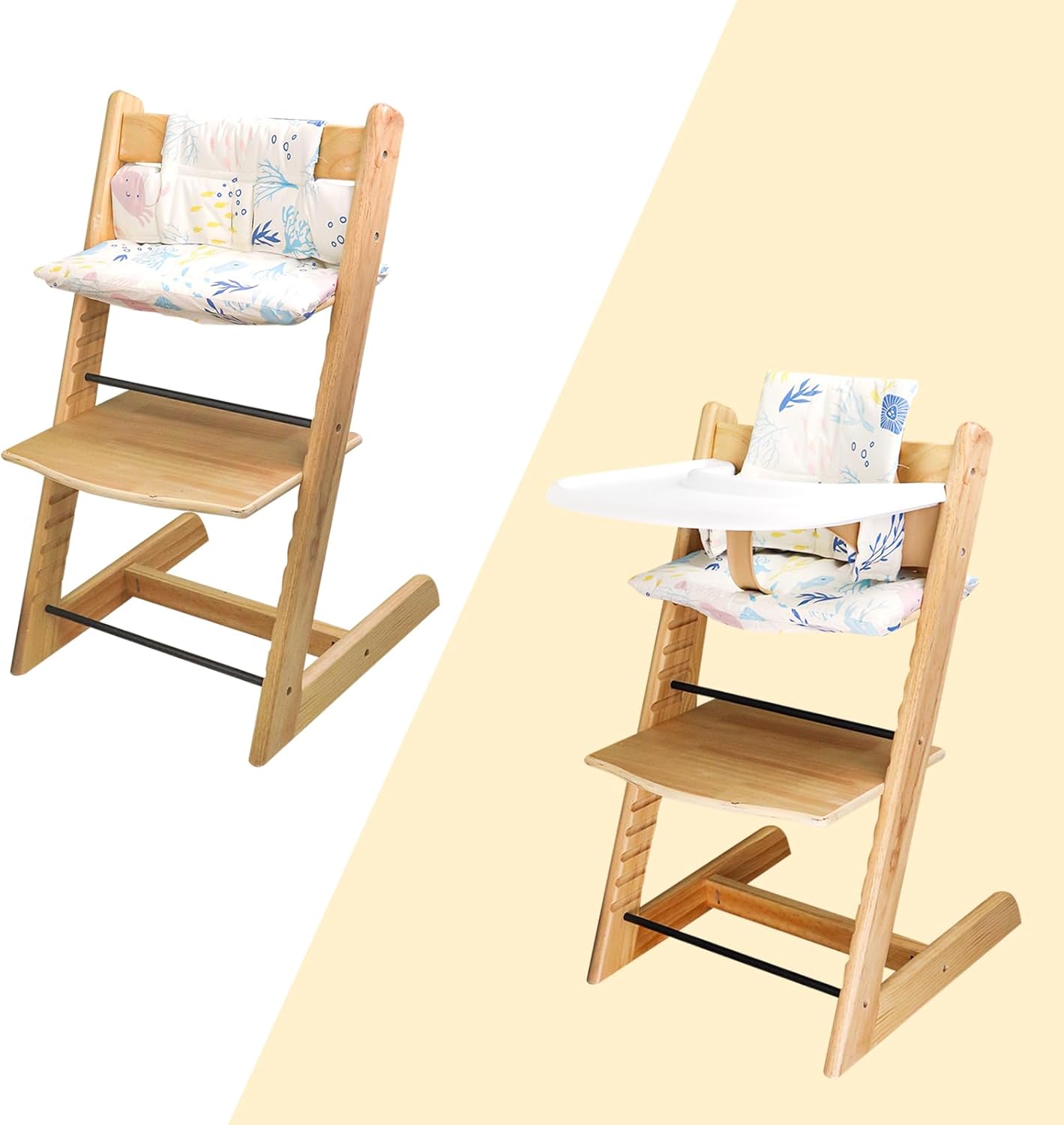 For Tripp Trapp High Chair Cushion, Soft And Comfortable For Tripp Trapp High Chair Cushion, For Tripp Trapp Cushion Set Makes It Safer And More Comfortable For Baby To Sit On (Marine animal patterns)