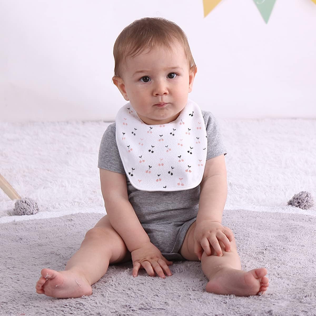 Maiwa Waterproof Terry cloth Baby bibs with Snaps for newborn girl boy, drool and teething for baby
