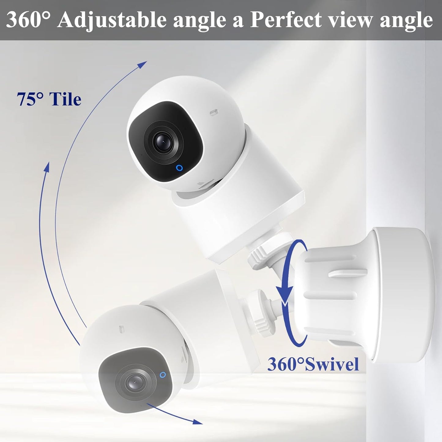 Adjustable Baby Monitor Wall Mount Stand Holder Compactible for eufy Security E30 / E21/ E110/ E20/ E21 / C220 / C2110 / T8417/ T8354/ T8300 /Baby Camera Flexible Clip clamp Mount Stand