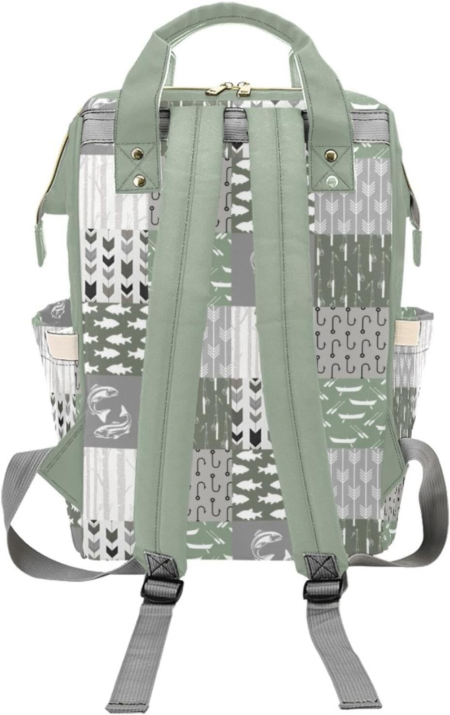 Personalized Fishing Diaper Bag with Name – Custom Baby Bag, Nursing Tote Backpack for Mom, Custom Name Mommy Daypack, Shower Gift for Baby