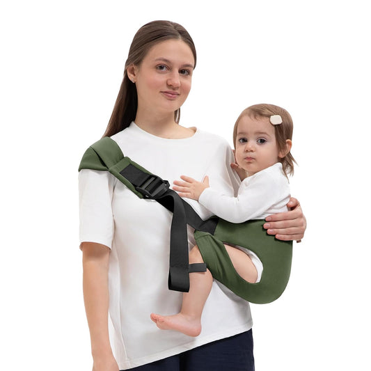 Toddler Carrier for 25-60 lbs,Comfortable&Lightweight Baby Sling Carrier,Adjustable with Left/Right Shoulder Straps,One Size Fits All,Ideal for Shopping and Travel-Green